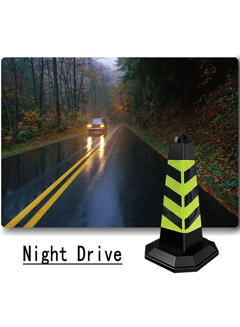 2 قطعه من مخاريط مرور وأمان للطرق ومواقف السيارات بوزن ثقيل مع شريط عاكس ومقبض حمل – مخاريط تحكم مروري متينة للاستخدام الخارجي - Image 4